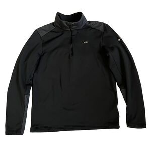 Kjus Mens Fleece Quarter Zip Pullover Size M Black